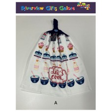 Crochet Top Hand Towel / Tea Towel -  Let's Cook Crochet Top Hand Towel / Tea Towel -  Let's Cook